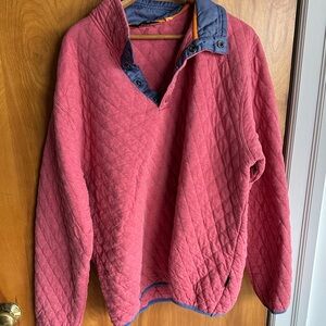Orvis Heathered Rose Pullover with Navy Lining and Orange Accent
